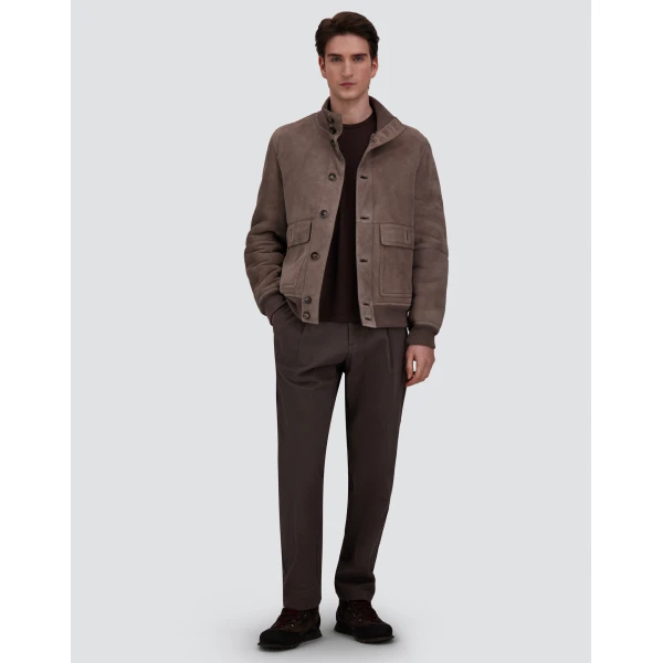Herno Shearling Jacket in Light Taupe | Men's Jackets | Luxury Shoes 
