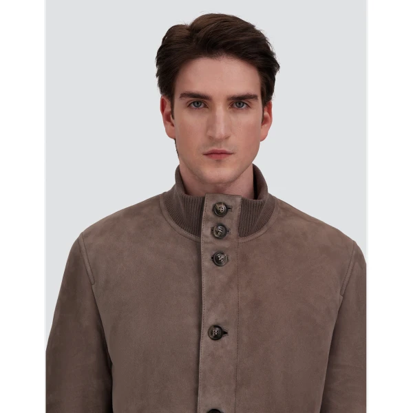 Herno Shearling Jacket in Light Taupe | Men's Jackets | Luxury Shoes 