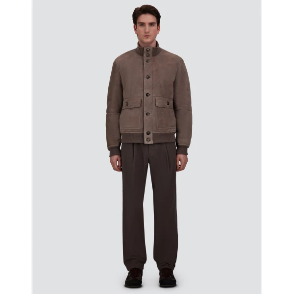 Herno Shearling Jacket in Light Taupe | Men's Jackets | Luxury Shoes 