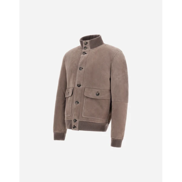 Herno Shearling Jacket in Light Taupe | Men's Jackets | Luxury Shoes 