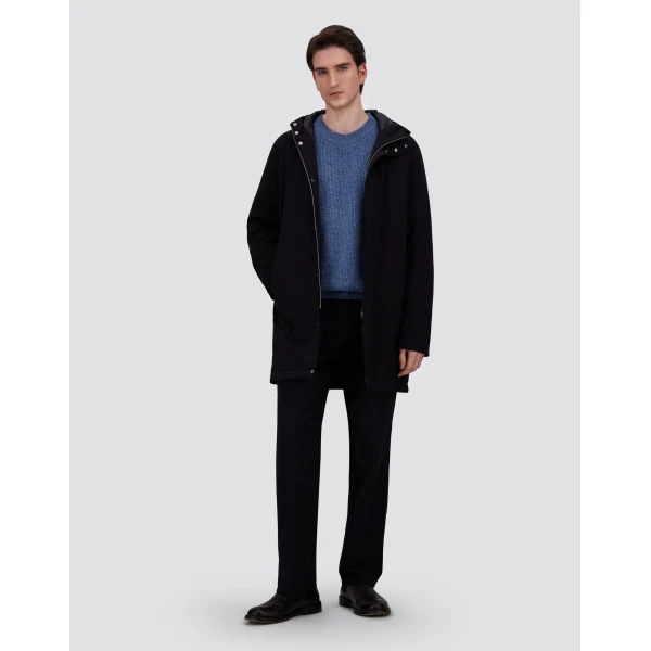 Herno Stretch Twill Oversize Jacket in Blue | Men's Jackets | Luxury Shoes 