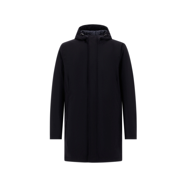 Herno Stretch Twill Oversize Jacket in Blue | Men's Jackets | Luxury Shoes 