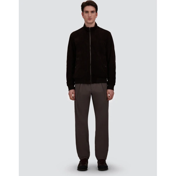 Herno Suede Jacket in Dark Brown | Men's Jackets | Luxury Shoes 