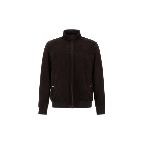 Herno Suede Jacket in Dark Brown | Men's Jackets | Luxury Shoes 