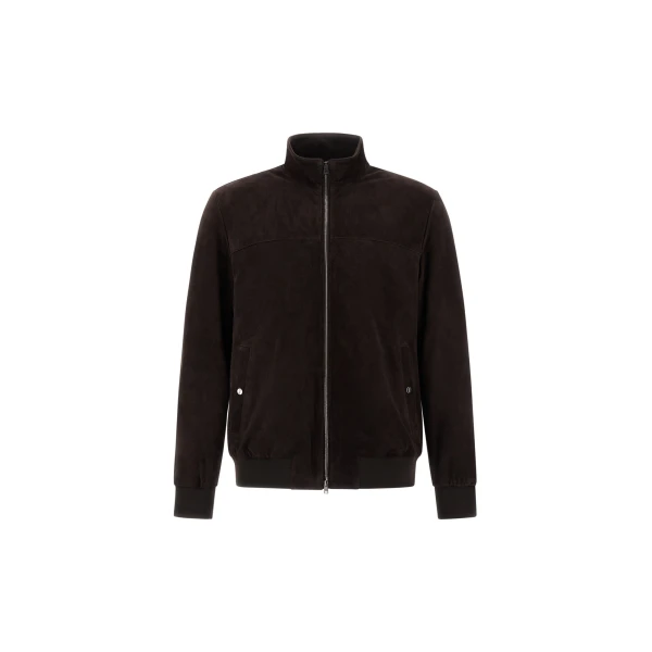 Herno Suede Jacket in Dark Brown | Men's Jackets | Luxury Shoes 