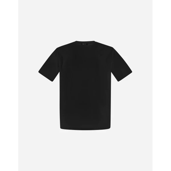 Herno Superfine Cotton Stretch T-Shirt in Black | Men's T-Shirts and Polos | Luxury Shoes 