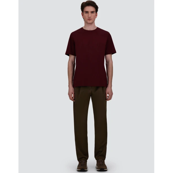 Herno Superfine Cotton Stretch T-Shirt in Bordeaux | Men's T-Shirts and Polos | Luxury Shoes 
