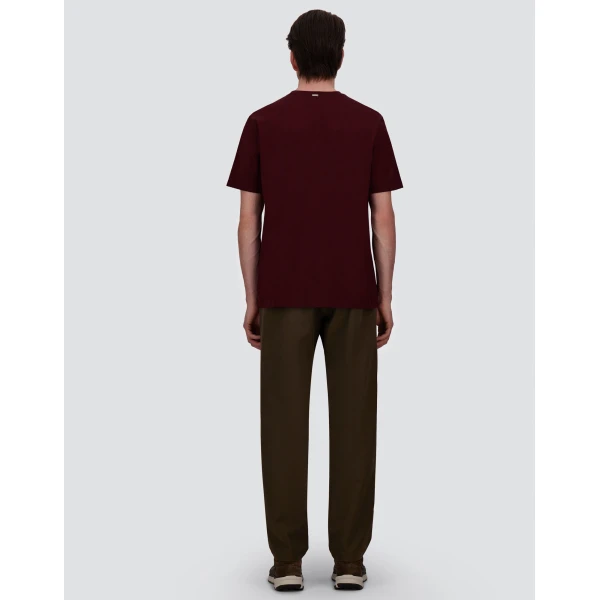 Herno Superfine Cotton Stretch T-Shirt in Bordeaux | Men's T-Shirts and Polos | Luxury Shoes 