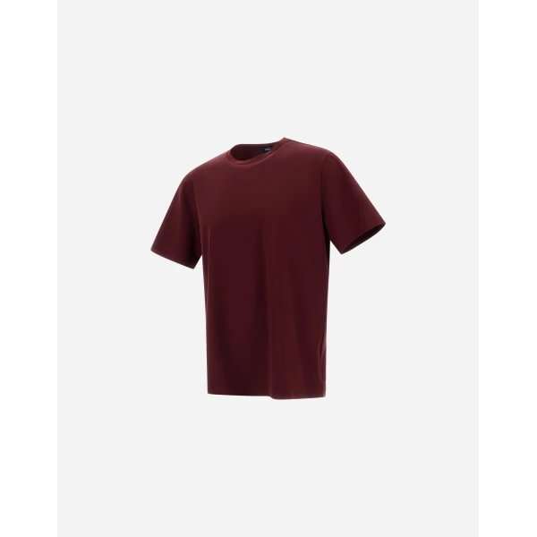 Herno Superfine Cotton Stretch T-Shirt in Bordeaux | Men's T-Shirts and Polos | Luxury Shoes 