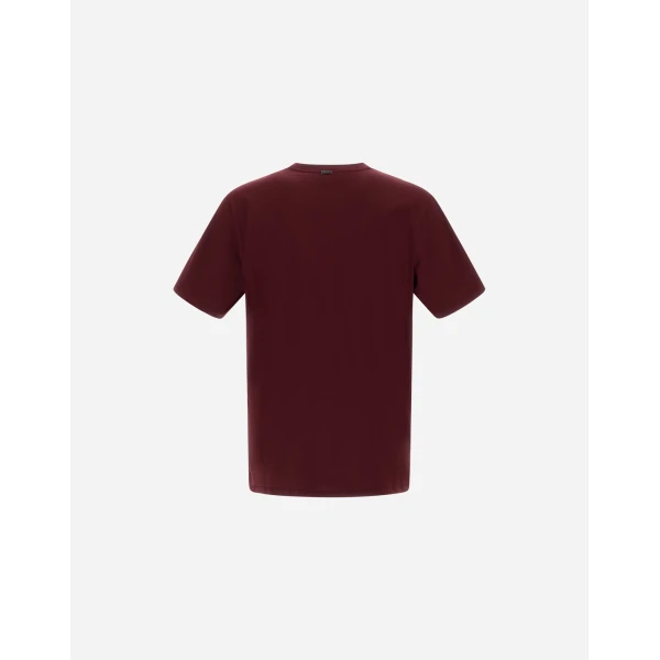 Herno Superfine Cotton Stretch T-Shirt in Bordeaux | Men's T-Shirts and Polos | Luxury Shoes 