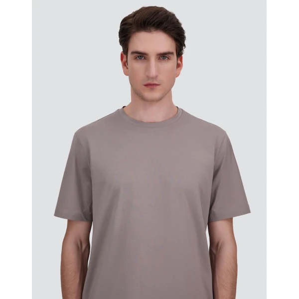 Herno Superfine Cotton Stretch T-Shirt in Light Grey | Men's T-Shirts and Polos | Luxury Shoes 