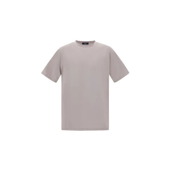 Herno Superfine Cotton Stretch T-Shirt in Light Grey | Men's T-Shirts and Polos | Luxury Shoes 