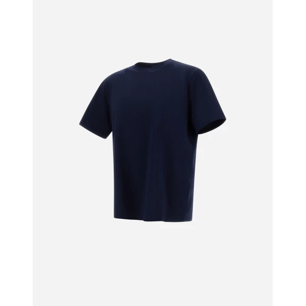Herno Superfine Cotton Stretch T-Shirt in Navy Blue | Men's T-Shirts and Polos | Luxury Shoes 