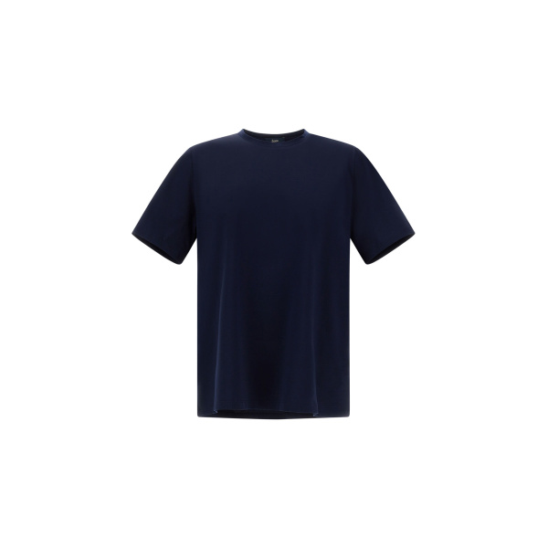 Herno Superfine Cotton Stretch T-Shirt in Navy Blue | Men's T-Shirts and Polos | Luxury Shoes 