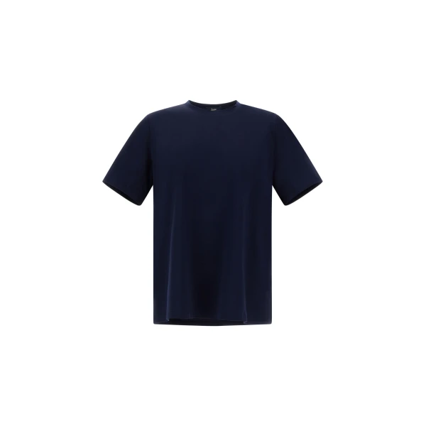 Herno Superfine Cotton Stretch T-Shirt in Navy Blue | Men's T-Shirts and Polos | Luxury Shoes 