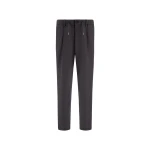 Herno Technical Stretch Fabric Trousers in Dark Grey | Men's Trousers | Luxury Shoes 