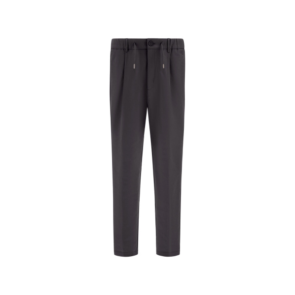 Herno Technical Stretch Fabric Trousers in Dark Grey | Men's Trousers | Luxury Shoes 