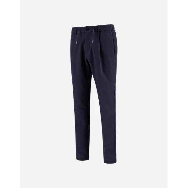 Herno Technical Stretch Fabric Trousers in Navy Blue | Men's Trousers | Luxury Shoes 