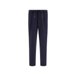 Herno Technical Stretch Fabric Trousers in Navy Blue | Men's Trousers | Luxury Shoes 