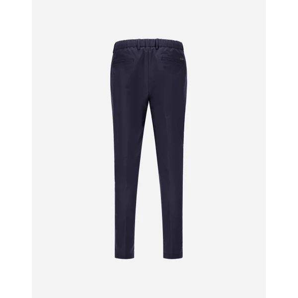 Herno Technical Stretch Fabric Trousers in Navy Blue | Men's Trousers | Luxury Shoes 