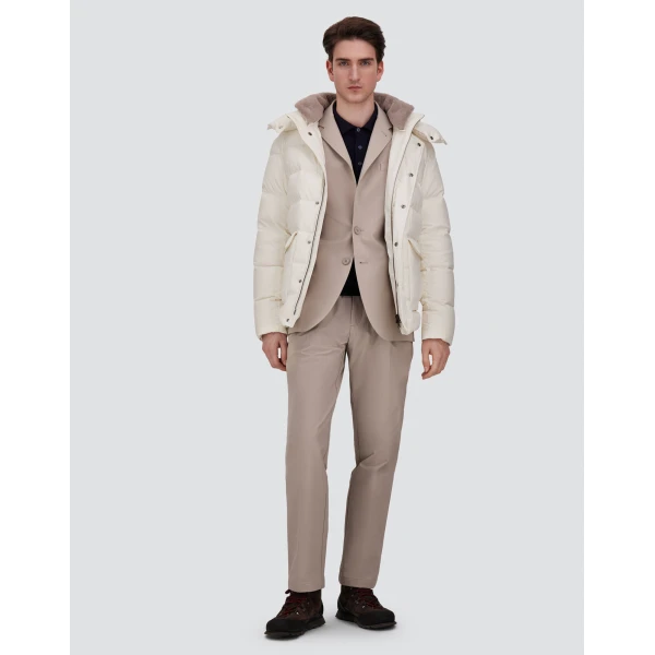 Herno Technical Stretch Fabric Trousers in Pearl Grey | Men's Trousers | Luxury Shoes 