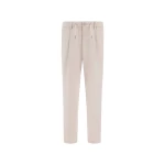 Herno Technical Stretch Fabric Trousers in Pearl Grey | Men's Trousers | Luxury Shoes 