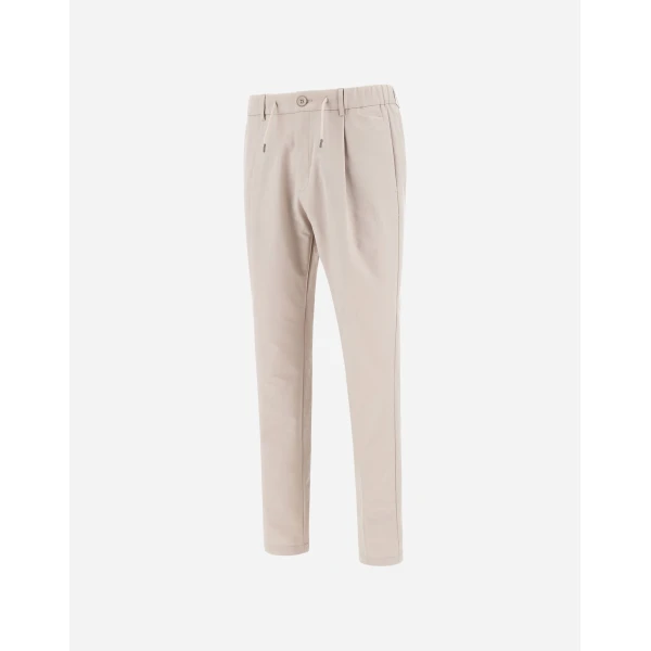Herno Technical Stretch Fabric Trousers in Pearl Grey | Men's Trousers | Luxury Shoes 