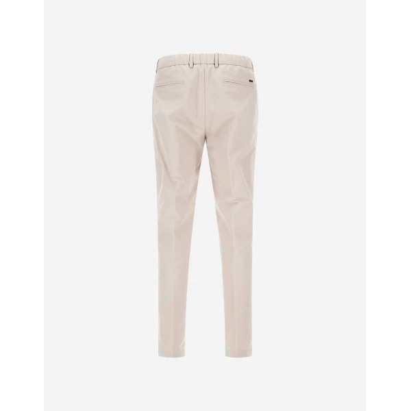 Herno Technical Stretch Fabric Trousers in Pearl Grey | Men's Trousers | Luxury Shoes 