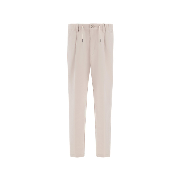 Herno Technical Stretch Fabric Trousers in Pearl Grey | Men's Trousers | Luxury Shoes 
