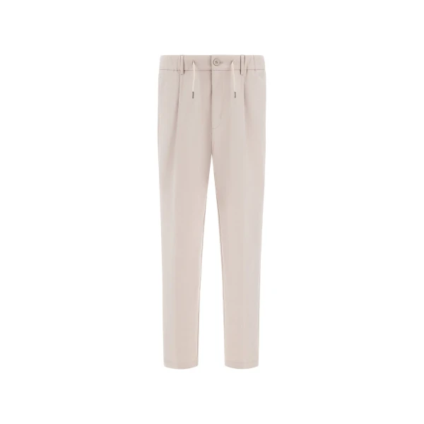 Herno Technical Stretch Fabric Trousers in Pearl Grey | Men's Trousers | Luxury Shoes 