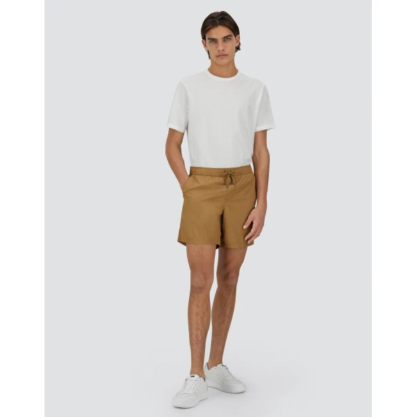 Herno Ultralight Crease Beach Boxers in Camel | Men's Swimwear | Luxury Shoes 