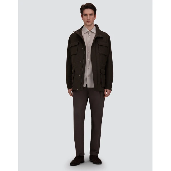 Herno Vintage-Effect Wool-Blend Field Jacket in Light Military | Men's Jackets | Luxury Shoes 