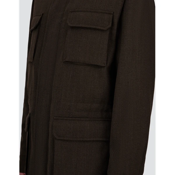 Herno Vintage-Effect Wool-Blend Field Jacket in Light Military | Men's Jackets | Luxury Shoes 