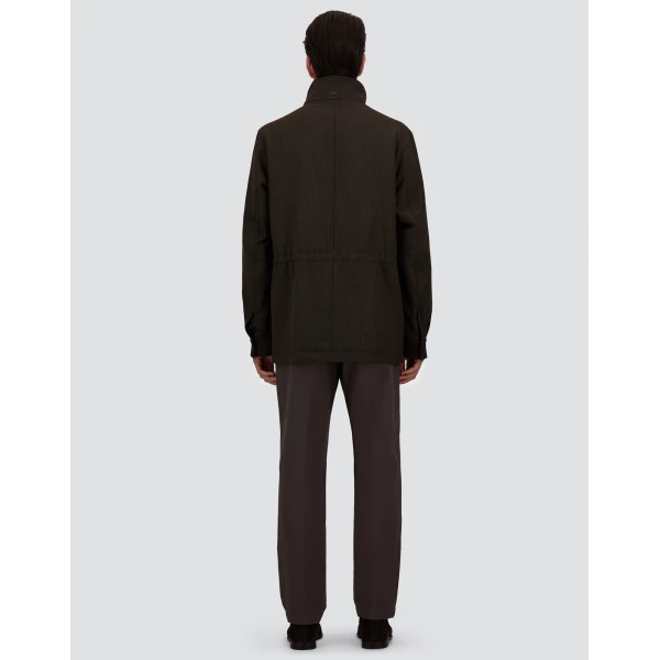 Herno Vintage-Effect Wool-Blend Field Jacket in Light Military | Men's Jackets | Luxury Shoes 