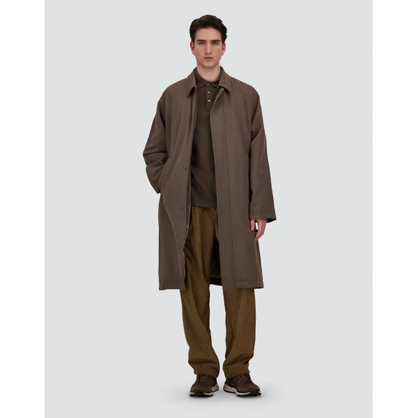 Herno Vintage-Effect Wool-Blend Raincoat in Light Taupe | Men's Coats | Luxury Shoes 