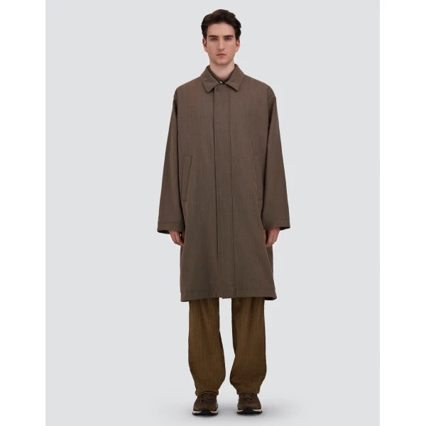 Herno Vintage-Effect Wool-Blend Raincoat in Light Taupe | Men's Coats | Luxury Shoes 