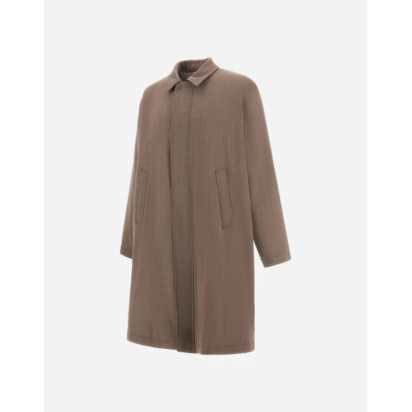 Herno Vintage-Effect Wool-Blend Raincoat in Light Taupe | Men's Coats | Luxury Shoes 