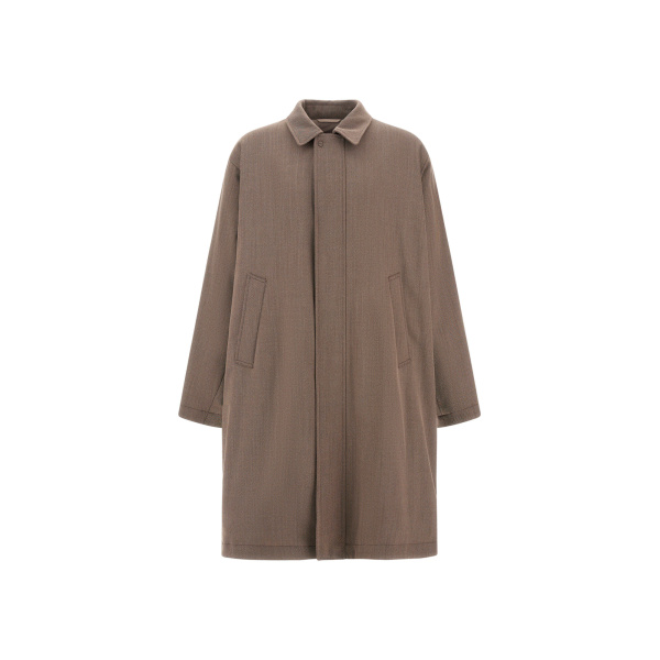 Herno Vintage-Effect Wool-Blend Raincoat in Light Taupe | Men's Coats | Luxury Shoes 