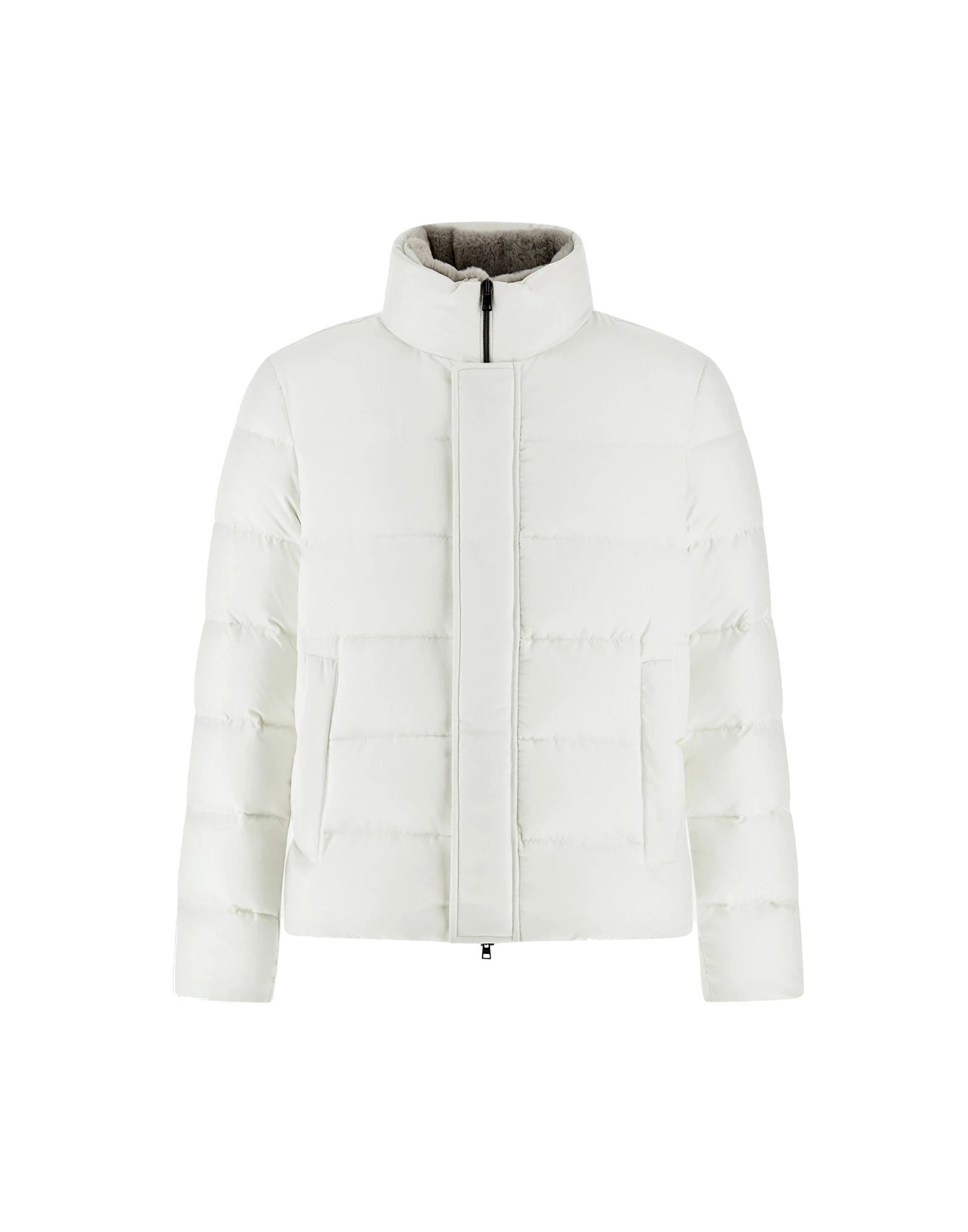 Herno White Bomber Jacket in Arendelle and Faux Fur Herno White Bomber Jacket in Arendelle and Faux Fur | Men's Jackets | Luxury Shoes