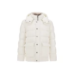 Herno White Parka in Super-Matt Technical Fabric with Monogram | Men's Coats | Luxury Shoes 