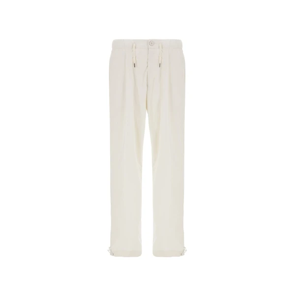 Herno White Resort Trousers in Lightweight Stretch Nylon | Men's Trousers | Luxury Shoes 