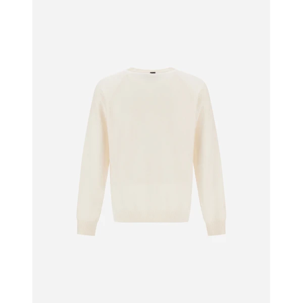 Herno White Sweater in Cashmere | Men's Knitwear | Luxury Shoes 