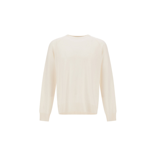 Herno White Sweater in Cashmere | Men's Knitwear | Luxury Shoes 