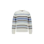 Herno White and Light Blue Sweatshirt in Stripe Cotton Sweater | Men's Sweatshirts | Luxury Shoes 