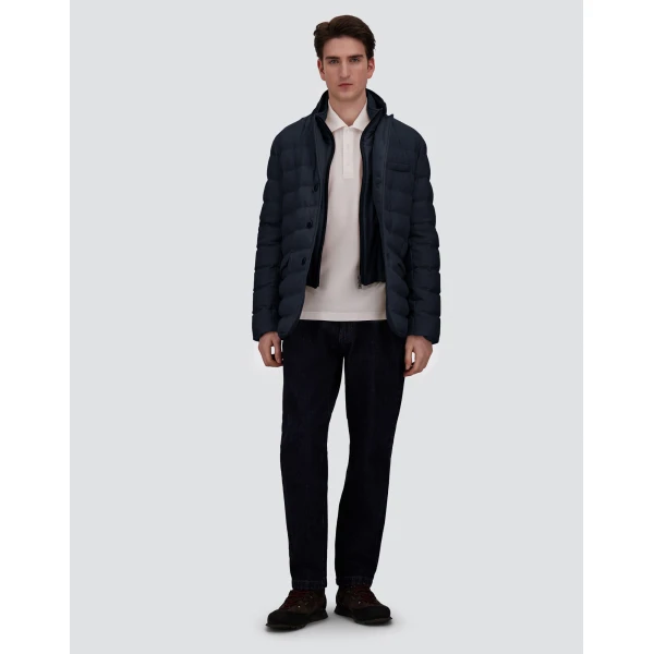 Herno Wool-Blend, Viscose and Suede-Effect Blazer in Navy Blue | Men's Jackets | Luxury Shoes 