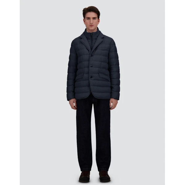 Herno Wool-Blend, Viscose and Suede-Effect Blazer in Navy Blue | Men's Jackets | Luxury Shoes 