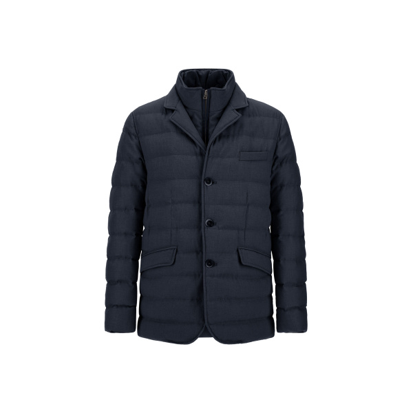 Herno Wool-Blend, Viscose and Suede-Effect Blazer in Navy Blue | Men's Jackets | Luxury Shoes 