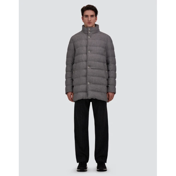 Herno Wool-Blend, Viscose and Suede-Effect Carcoat in Light Grey | Men's Coats | Luxury Shoes 