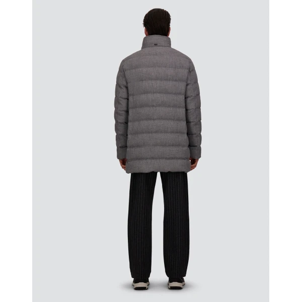 Herno Wool-Blend, Viscose and Suede-Effect Carcoat in Light Grey | Men's Coats | Luxury Shoes 