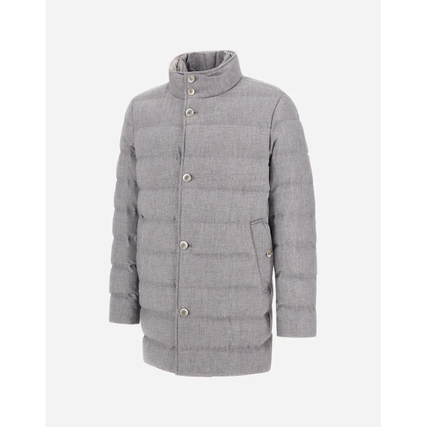 Herno Wool-Blend, Viscose and Suede-Effect Carcoat in Light Grey | Men's Coats | Luxury Shoes 